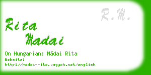 rita madai business card