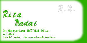 rita madai business card